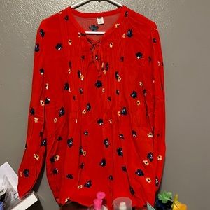 Old navy red floral blouse
